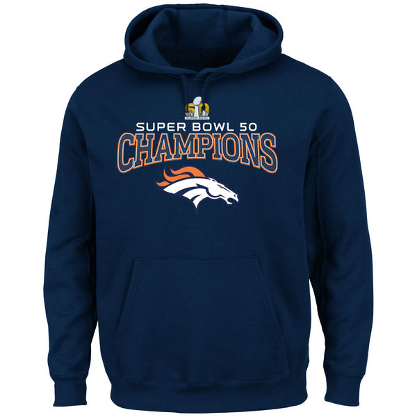 Men Denver Broncos Majestic Super Bowl #50 Champions Choice VIII Hoodie  Navy